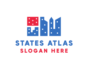 American Flag City logo design