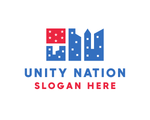 Nation - American Flag City logo design