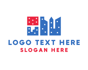 Nyc - American Flag City logo design