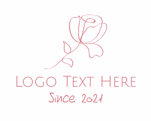 Rose - Monoline Rose Flower logo design