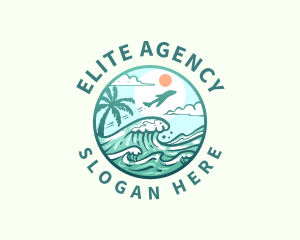 Plane Waves Travel Agency logo design