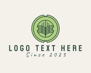 Seedling - Farming Botanical Badge logo design