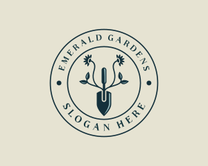 Shovel Plant Gardening logo design