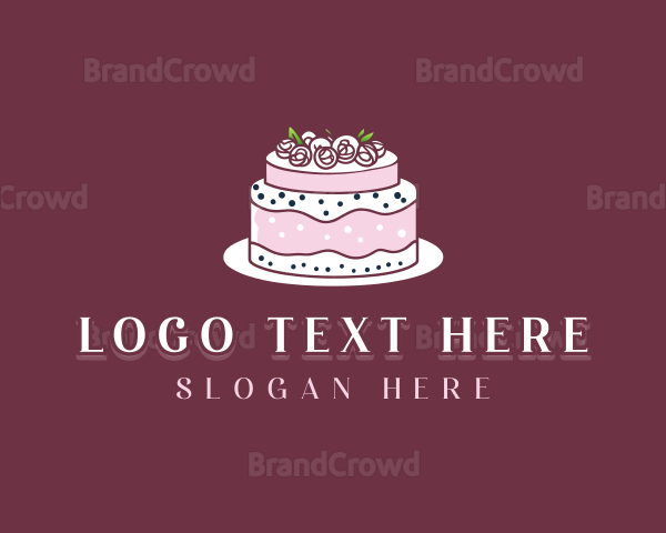 Floral Wedding Cake Logo