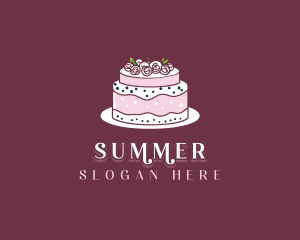 Floral Wedding Cake Logo