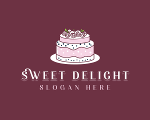 Floral Wedding Cake logo design