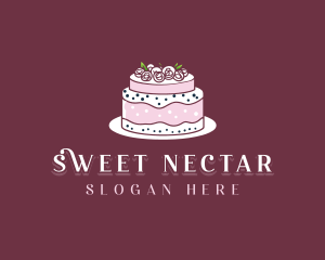 Floral Wedding Cake logo design