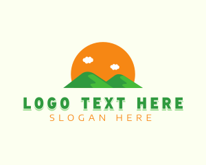 Sunset - Outdoor Mountain Trek logo design