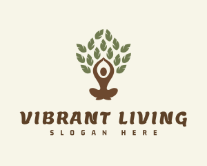 Living - Spiritual Yoga Tree logo design