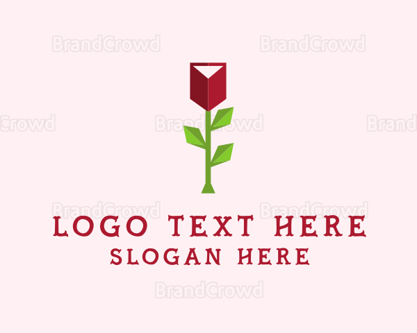Red Rose Flower Logo