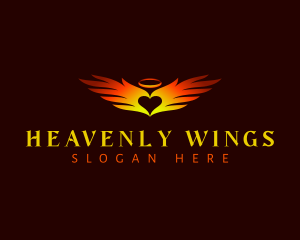 Angel - Angel Wings Heart logo design