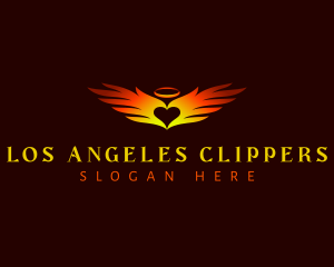 Angel Wings Heart logo design