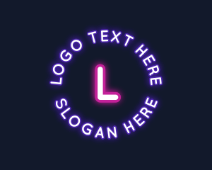 Party - Neon Nightlife Glow logo design