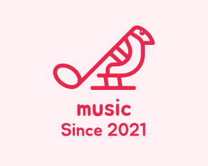 Pink Music Bird logo design