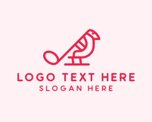 Quarter Note - Pink Music Bird logo design
