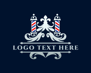 Barbershop - Elegant Barber Pole Ornament logo design