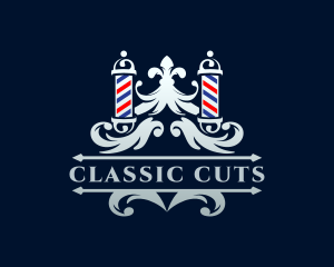 Elegant Barber Pole Ornament logo design