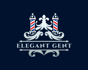 Elegant Barber Pole Ornament logo design