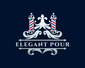 Elegant Barber Pole Ornament logo design