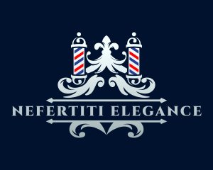 Elegant Barber Pole Ornament logo design