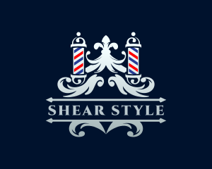 Elegant Barber Pole Ornament logo design