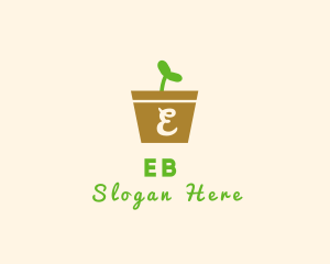 Vegetarian - Sapling Seed Pot logo design