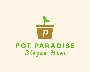 Pot - Sapling Seed Pot logo design