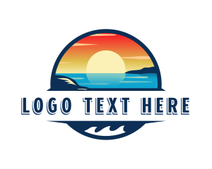 Surfing - Beach Tropical Adventure logo design