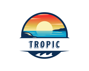 Beach Tropical Adventure logo design