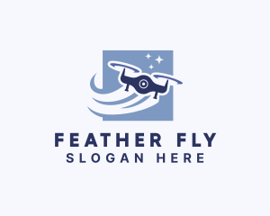 Flying Aerial Drone  logo design