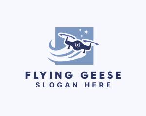 Flying Aerial Drone  logo design