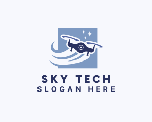 Drone - Flying Aerial Drone logo design