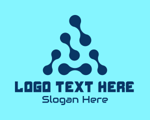 Micro - Blue Digital Triangle logo design