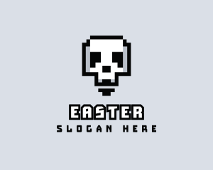 Arcade Skull Pixelated Logo