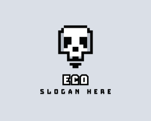 Arcade Skull Pixelated Logo