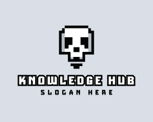 Arcade Skull Pixelated Logo