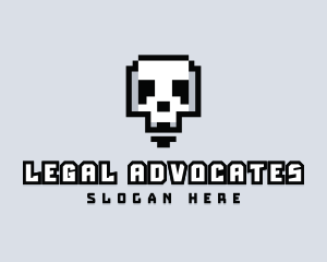 Arcade Skull Pixelated Logo