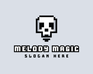 Arcade Skull Pixelated Logo