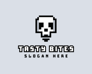 Arcade Skull Pixelated Logo