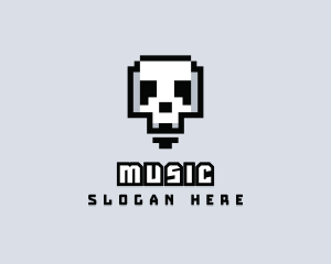 Arcade Skull Pixelated Logo