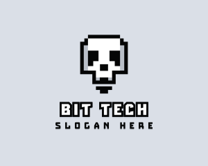 Arcade Skull Pixelated logo design