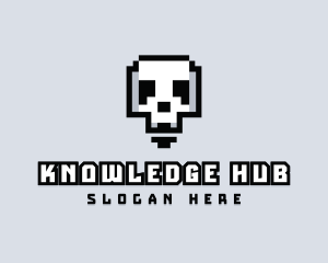 Arcade - Arcade Skull Pixelated logo design