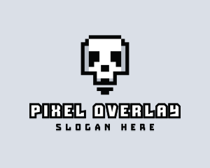 Arcade Skull Pixelated logo design