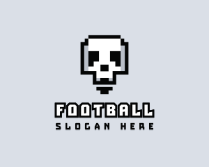 Gamer - Arcade Skull Pixelated logo design