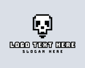 Gaming - Arcade Skull Pixelated logo design