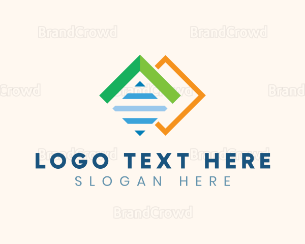 Geometric Mountain Tile Logo