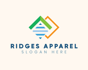 Geometric Mountain Tile logo design