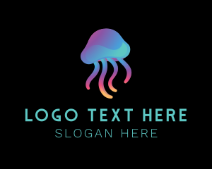 Branding - Gradient Abstract Jellyfish logo design