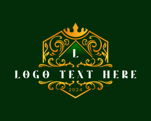 High End - Regal Crown Shield logo design