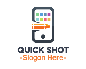 Shoot - Bullet Mobile Apps logo design